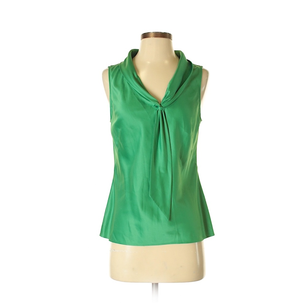 Ann Taylor Green Tie Sleeveless Blouse
